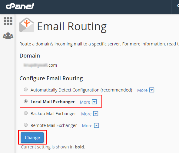 cPanel emails settings