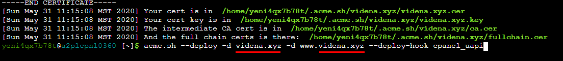 Let's Encrypt SSL Certificate installation