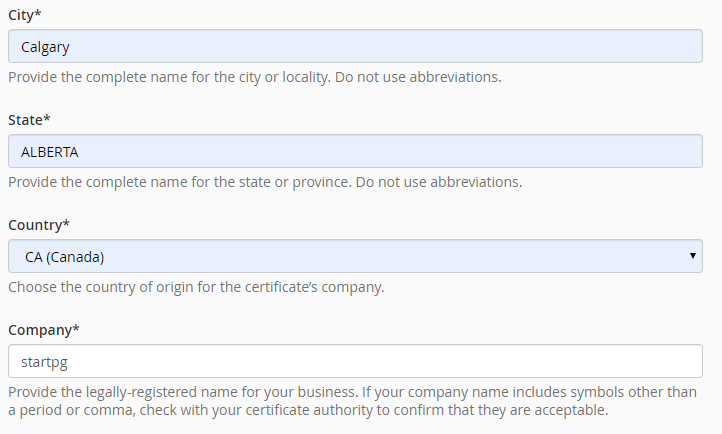 SSL Certificate installation