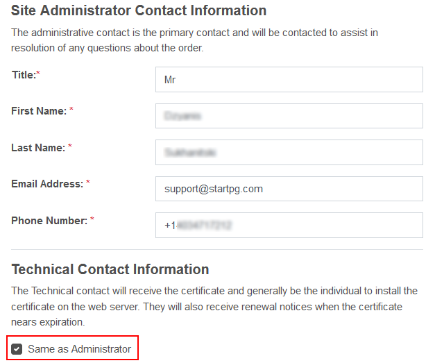 SSL Certificate installation